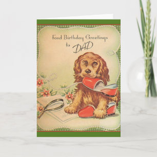 Vintage Birthday Greetings For Dad Greeting Card