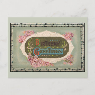 Vintage birthday greetings postcard