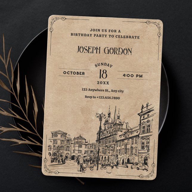 Vintage birthday invitation (Creator Uploaded)