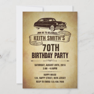 Vintage Birthday Invitation - Any Age