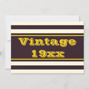 Vintage Birthday Invitation Born in brown