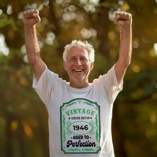 Vintage Birthday Label Personalised Year T-Shirt 