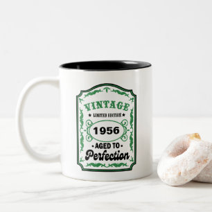 Vintage Birthday Label Personalised Year Two-Tone Coffee Mug