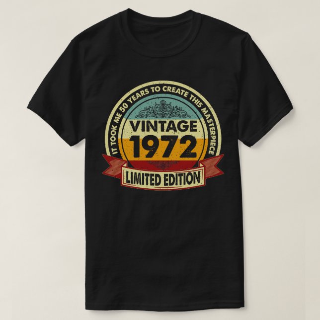 Vintage Birthday Masterpiece 1972 T-Shirt (Design Front)