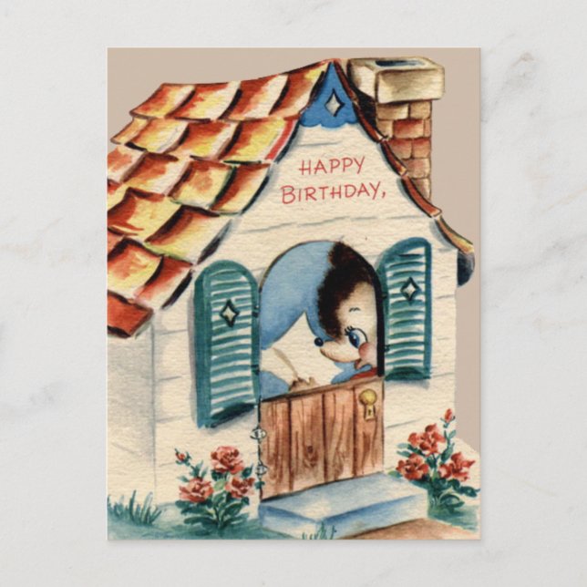 Vintage Birthday Postcard (Front)