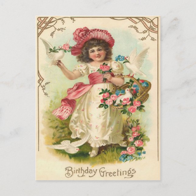 Vintage Birthday Postcard (Front)