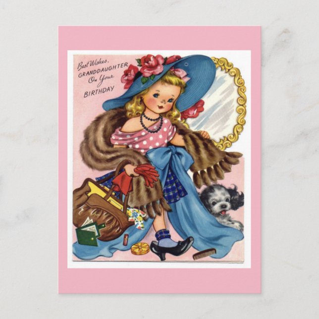 Vintage Birthday Postcard. Postcard (Front)