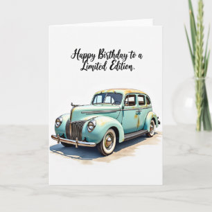 Vintage Birthday Sedan Card