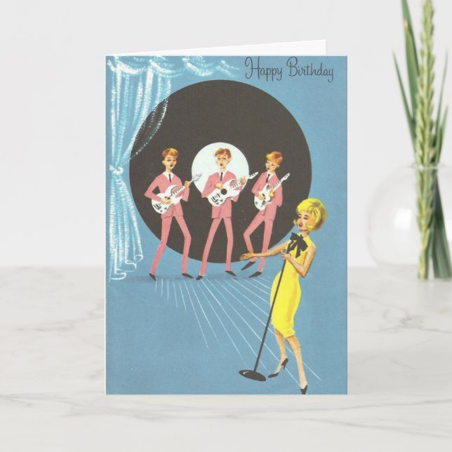 Vintage Birthday - Singing Birthday Wishes, Card (Front)