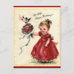 Vintage Birthday Sister postcard<br><div class="desc">design at www.theclipartcorner.com</div>