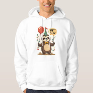 Vintage Birthday Sloth Retro Party Animal Design 2 Hoodie