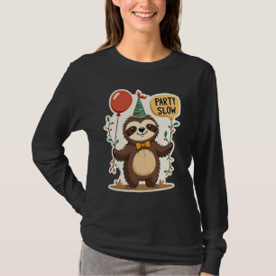 Vintage Birthday Sloth Retro Party Animal Design 2 T-Shirt