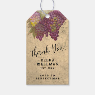 Vintage Birthday Wine Country Themed Thank You Gift Tags