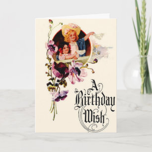 Vintage Birthday Wish Card