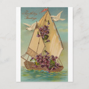 Vintage Birthday Wishes Postcard