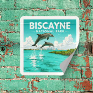 Vintage Biscayne National Park Square Sticker
