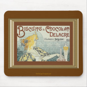 Vintage Biscuits Chocolat Delacre Ad Mousepad