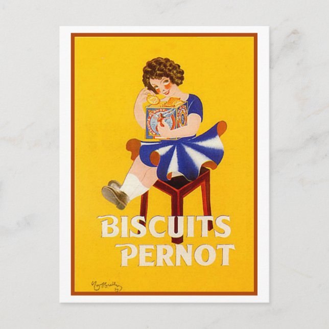 Vintage Biscuits Pernot Ad Postcard (Front)
