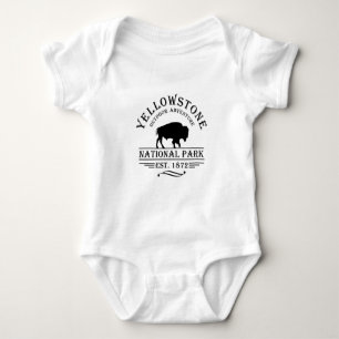 Vintage Bison Yellowstone National Park Baby Bodysuit