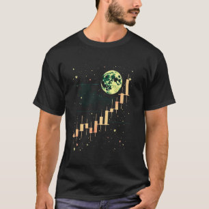 Vintage Bitcoin Chart Candle and Cryptocurrency In T-Shirt