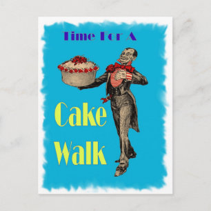 Vintage Black Americana CAKE WALK Postcard