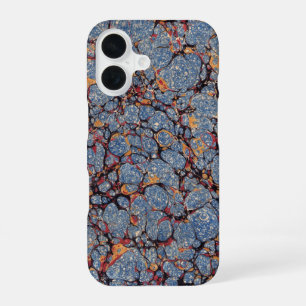 Vintage Black and Gold Marbled Paper iPhone 16 Case