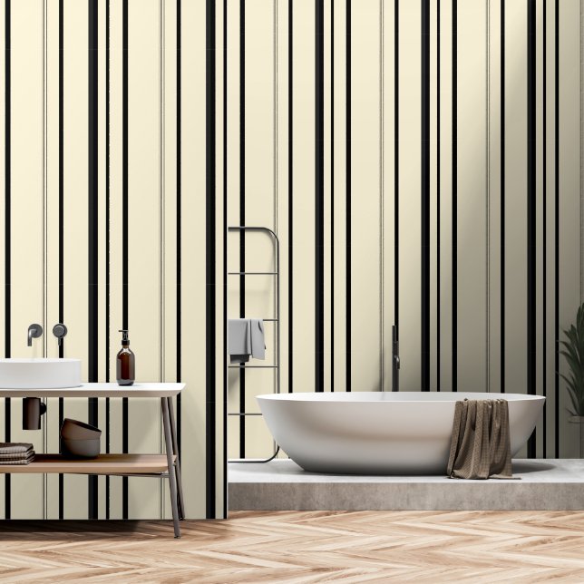 Vintage Black and off-white   Wallpaper (Bathroom)