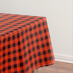 Vintage Black and Red Gingham Family Chequered Tablecloth