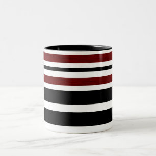 Vintage Black and Red Pattern Stripes - Mug