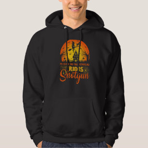Vintage Black And Tan Coonhound Dog Ride Shotgun H Hoodie