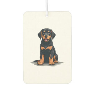 Vintage Black and Tan Dog Back View Illustration P Car Air Freshener