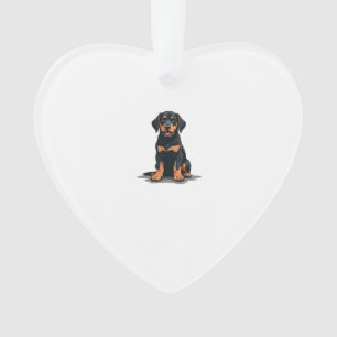 Vintage Black and Tan Dog Back View Illustration P Ornament