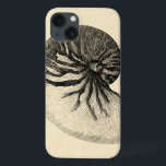 Vintage Black and White Conch Shell iPhone 13 Case<br><div class="desc">Get this unique black and white Conch seashell image on your next product. This amazing,  sepia background with a Black and White Conch will look great on anything. Take the beach with you everywhere you go.</div>