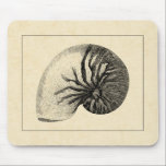 Vintage Black and White Conch Shell Mouse Pad<br><div class="desc">Get this unique black and white Conch seashell image on your next product. This amazing,  sepia background with a Black and White Conch will look great on anything. Take the beach with you everywhere you go.</div>
