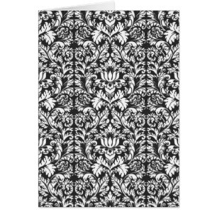 Vintage Black and White Damask Lace Brocade