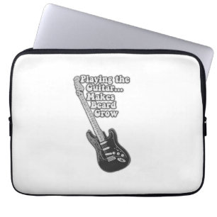 Vintage black and white guitar for guitarists laptop sleeve