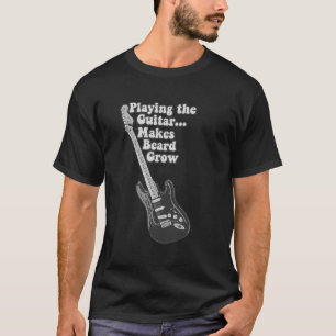 Vintage black and white guitar for guitarists T-Shirt