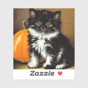Vintage Black and White Halloween Cat