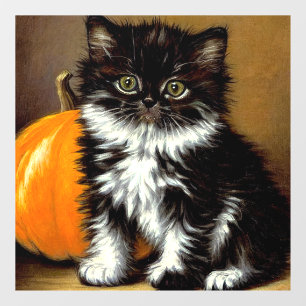 Vintage Black and White Halloween Cat