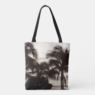 Vintage Black and white Hawaii palm tree Tote Bag