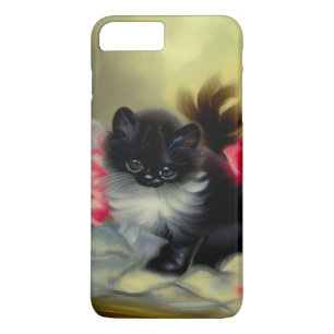 Vintage Black and White Kitten Painting iPhone 8 Plus/7 Plus Case