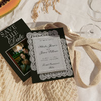 Vintage Black And White Lace Photo Fancy Wedding