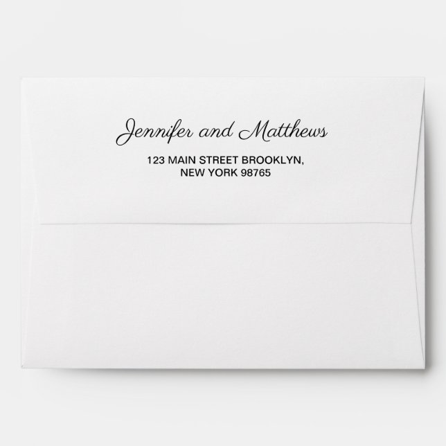Vintage Black and White stripes Wedding Envelope (Back (Top Flap))