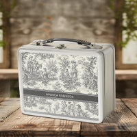 Vintage black and white toile de jouy printed