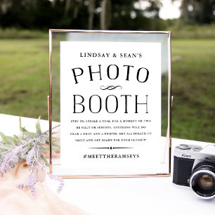 Vintage Black and White Wedding Photo Booth Poster