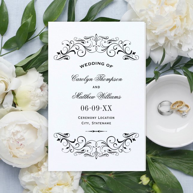 Vintage Black and White Wedding Programs (Creator Uploaded)