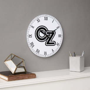 Vintage Black and White Wizard of Oz Fairy Tale Large Clock