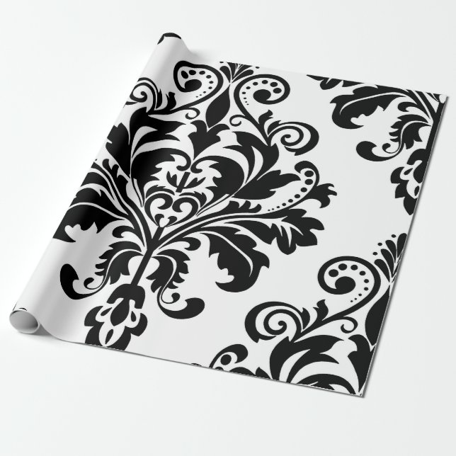Vintage Black and White Wrapping Paper (Unrolled)