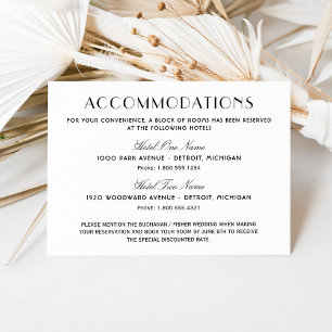Vintage Black Art Deco Wedding Accommodations Enclosure Card