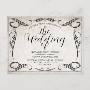 Vintage Black Art Deco Wedding Announcement